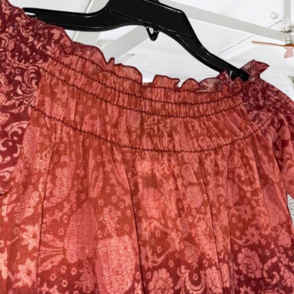 NWT Next Era Off Shoulder Paisley Ruffle Flare Sleeve Boho Top – Size M - Picture 7 of 12